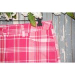 st. john's bay  Ladies Mini Skirt Skort Size 8 Hot Pink White Plaid Stretch Photo 1