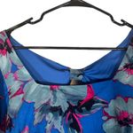 Band of the Free Blue Floral Key Hole Back Square Neck Crop Top Women Sz M Size M Photo 3