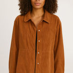 Lacausa Corduroy Buttoned Oversized Shacket Brown Small Photo 0