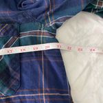 Urban Outfitters BDG Boho Blue Green Flannel Button Up Long Sleeve Size Medium Photo 2