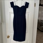 Dress the Population Bailey Midnight Blue Navy Sweetheart Crepe Midi Bodycon S Photo 4