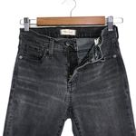 Madewell  9” High Rise Skinny Black Distressed Busted Knee Raw Hem Denim Jeans Photo 5