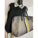 L.A.M.B. shopping xl l black tan coated canvas tote Photo 5