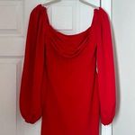 Princess Polly  Red Ruffle Mini Dress Balloon sleeve Bodycon Lined Size 0 Photo 0