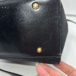 Prima by Phillippe Vintage Black Canvas and Leather Pull String Bucket Bag Photo 7