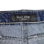 Nine West Womens Denim Capri Jeans Embellished Pockets White Stitching Blue Wash Photo 8