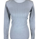 Athleta  Gray Textured Long Sleeve Athletic Top Stretchy Activewear Small Photo 0