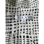 CAbi Ivory Black Houndstooth Short Sleeve Bomber Jacket 2 Way Zip Size Medium Photo 7