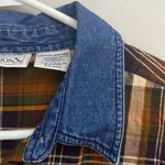 Basic Editions vintage womens brown plaid 100% cotton long. Sleeves shirt size M Size M Photo 5