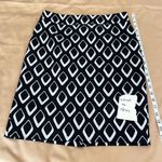Ann Taylor sz 4 blue and white abstract print fully lined back zip skirt EUC Photo 4