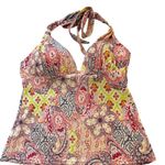 Victoria's Secret Victoria’s Secret Heavenly 3PC Fold Over Paisley Bikini Tankini M Halter Style Photo 5