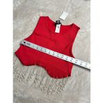Sincerely Jules Brand New  Women's Size Large Red Fringe Cropped Top Sleeveless Photo 5