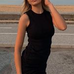 LIONESS military minds Black Sleeveless Ruched Dress Photo 4