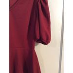 New NWT Plus Size 1X CUTE Short Sleeve V Neck Peplum Red Photo 2