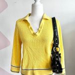 Tommy Hilfiger  Yellow Cable Knit Sweater, Preppy Y2K Classic Retro Coastal Large Photo 0