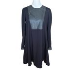 BCBGMAXAZRIA Black Aero Faux Leather Zipper Long Sleeve Photo 1