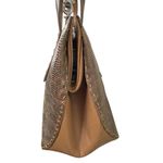 Sondra Roberts VTG Y2K Faux Snakeskin Double Handles Purse Shoulder Bag Brown Photo 6