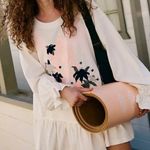 Free People #44 NWT  Spring Forward Tunic in Pastel Peach Combo Photo 0