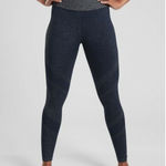 Athleta  Twilight Tight Navy Silver Leggings High Rise Stretchy Reflective Trim S Photo 0