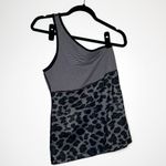 Lululemon  One Shoulder Animal Print Striped Tank Women's Gray Black Size 6? Photo 1