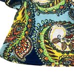 Win Win Womens Small Medium Multicolor Paisley Boho Pinwheel Sleeve Tunic Top Photo 6