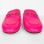 Gucci  Neon Pink Princetown Leather Slipper Mule Flat Horsebit Women's EU 37 Photo 6
