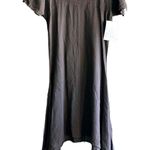 NWT Manta Del Lago Short Sleeve Dress Sz Small Brown Boho Shark Bite Hem Photo 0