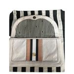 L.A.M.B. Jana Quilted Leather Stripe Clutch Cream Edgy Y2K Designer Bag Photo 1