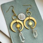 Free People Quartz celestial moon sunburst earrings Photo 6