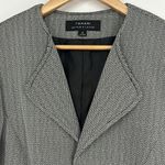 Tahari ASL Open Front Herringbone Cropped Suit Jacket Blazer Women’s Size 12 NWT White Photo 2
