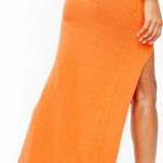 Orange Slit Maxi Skirt Size M Photo 2