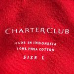 Charter Club ‎ Pima Christmas Top Red Large Photo 5