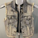 Angel Kiss Distressed denim vest size small‎ Photo 0
