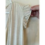 Sim & Sam Ruffle Sleeve V-Neck Wide Leg Jumpsuit Linen Cream Women's Size Medium Photo 2