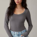 American Eagle Grey long sleeve Bodysuit☁️ Photo 0