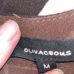 Olivaceous Floral Cut Out Bow Back Wide Leg Jumpsuit Dark Brown Cream Pink M Photo 4