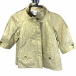 Diane Von Furstenberg  Gold Metallic Ramira Cropped Sleeve Blazer 4 Photo 0