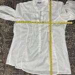 Retro Women’s Size M White Cotton Placket Henley Pocket Front Tunic Shirt Size M Photo 6