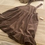 Listicle Grey Suede Ruffle Dress Photo 0