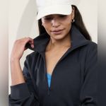 Athleta  Allure 1:4 Zip Navy Blue Dress 2024 Womens LARGE Long Sleeve Athleisure Photo 2