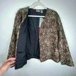 Chico's NWT Chico’s Women’s Size 1 (Medium/Size 8) Silk Open Front Jacket Animal Print Photo 12