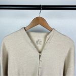 Nike Yoga Waffle V Neck Thermal Pullover Long Sleeve Size XS in Cream Photo 3