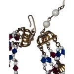 Vintage Hob’e Multistrand Red White Blue Beaded Choker Necklace Red Photo 6