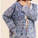 Free People Anissa Bed Jacket in Blue Combo sz small NWT Photo 2