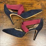 Boden Arabella pumps size 39 US Size 8 Navy Blue Suede Purple Pointy Toe Shoes Photo 2