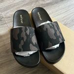Matt & Nat Black Camo Slides Women’s Sandals Beach Casual Size 8 Photo 1