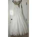Mac Duggal  Bustier Gown White Beaded Embellishments Size 10 NWT 64330 Wedding Photo 1
