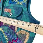 Chico's  Embroidered Tie-Dye Denim Vest Size 1 / S Boho Patchwork Artsy Eclectic Photo 9