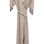 In Loom Neutral Beige Wrap Lined 3 Quarter Sleeve Flowy Maxi Dress Womens Small Photo 6