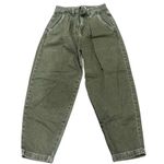 ZARA Women's High-Waisted Balloon Pants Size 2 Green Casual Relaxed Fit Photo 3
